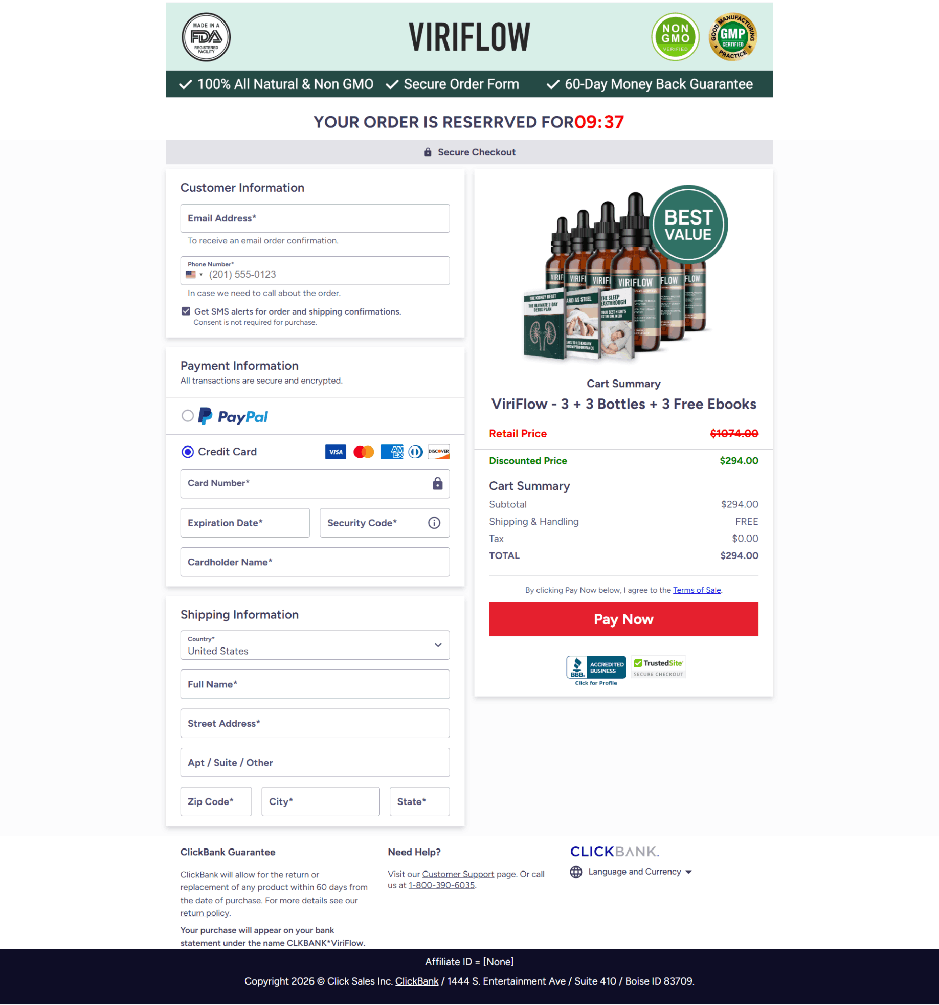 ViriFlow Order